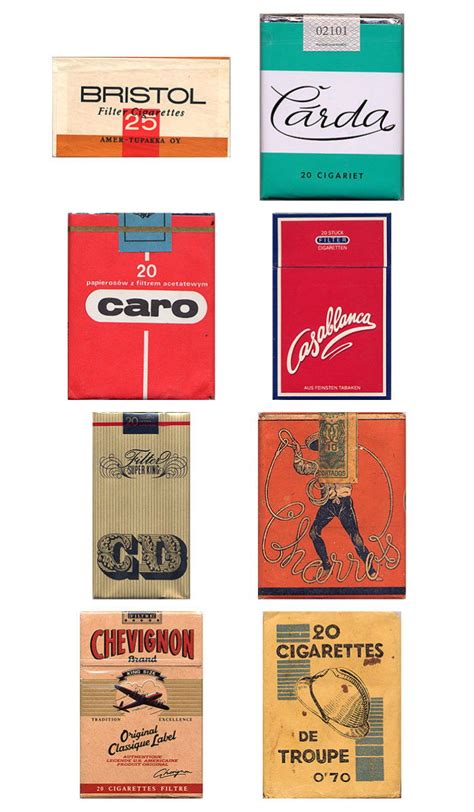 Vintage cigarette boxes, various materials 